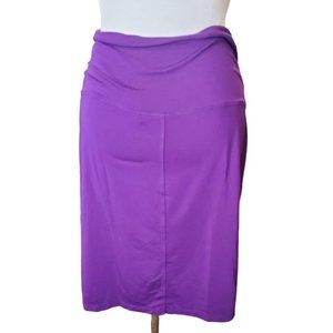 ATHLETA Medium Purple Fold-Down High Waist Nusa Stretch Lycra Yoga‎ Skirt | Med